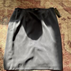 Kasper Petite gray Polyester Pencil Skirt 14P Zip Lined Knee Length